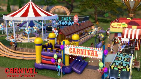 Carnival - Collab with Reigningsims | Bean's Builds on Patreon Sims 4 Carnival, Deco Sims, The Sims 4 Lots, Sims 4 Cas Mods, Sims 4 Cc Kids Clothing, Cc Furniture, Free Sims 4, The Sims 4 Packs, Tumblr Sims 4