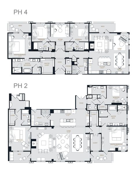 Luxury Apartment Plans Layout, Luxury Apartment Plan, Luxury Apartment Plan Architecture, 4 Bedroom Apartment Floor Plans, 3 Bedroom Apartment Floor Plan, Luxury Loft Apartment Floor Plans, Luxurious Apartment Floor Plan, Luxury Apartment Floor Plan, Penthouse Floor Plan Luxury