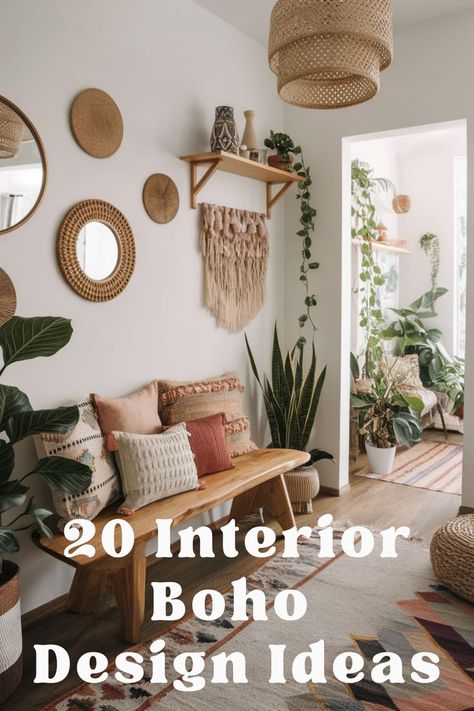 A minimalist bohemian living room featuring natural elements, boho chic pillows, and earthy accents. Boho Apartment Ideas, Minimalist Bohemian Living Room, Living Room Design Boho, Boho House Decor, Green Bedroom Design, Boho Style Home, Modern Bohemian Decor, Bohemian Decor Inspiration, Gallery Wall Ideas