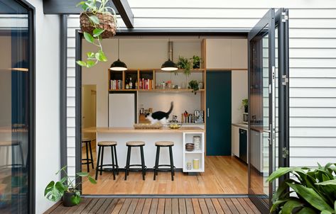 Dirty Kitchen, Indoor Outdoor Kitchen, Passive Solar Design, Solar Design, Victorian Cottage, Solar House, Family House, Sustainable Design, Contemporary Kitchen