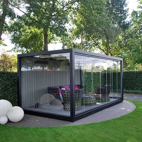 Enclosed Gazebo, Garden Room Ideas, House Front Door Design, Beautiful Home Gardens, Garden Pavilion, House Shed, Jacuzzi Outdoor, Glass Room, Backyard Sheds