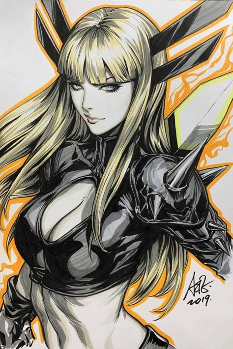 Marvel Drawing Reference, Art Germ, Artgerm Art, Stanley Lau, Magik Marvel, Stanley Artgerm, Illyana Rasputin, Dc Art, Arte Dc Comics