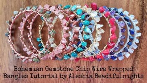 Crafts, Patterns, DIY and Handmade Ideas from CraftGossip Gemstone Chips Jewelry, Wire Wrapped Bangles, Beaded Earrings Tutorials, Cord Jewelry, Wire Bangles, Jewelry Website, Earring Tutorial, Homemade Jewelry, Chip Beads