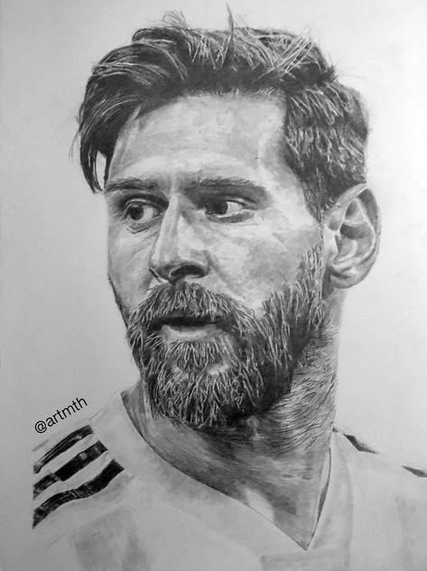 Sketch Of Messi, Messi Sketch Pencil, Messi Drawing Sketches, Messi Portrait Drawing, Messi Drawing Pencil, Lionel Messi Sketch, Lionel Messi Drawing, Drawing Messi, Messi Sketch