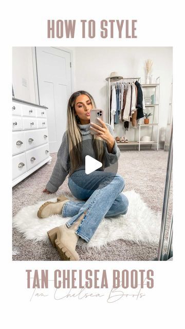 KAIT CURNOW on Instagram: "How to Style: Tan Chelsea Boots 🤍 which outfit is your favorite? 

#stylereels #outfitreel #fallstyle #chelseaboots" Lug Heel Boots Outfit, Light Chelsea Boots Outfit, Tan Chunky Boots Outfit, Chelsie Boots Outfits, Beige Chunky Boots Outfit, Cream Chelsea Boots Outfit, Tan Chelsea Boots Women Outfit, Jeans With Chelsea Boots, Tan Chelsea Boots Outfit