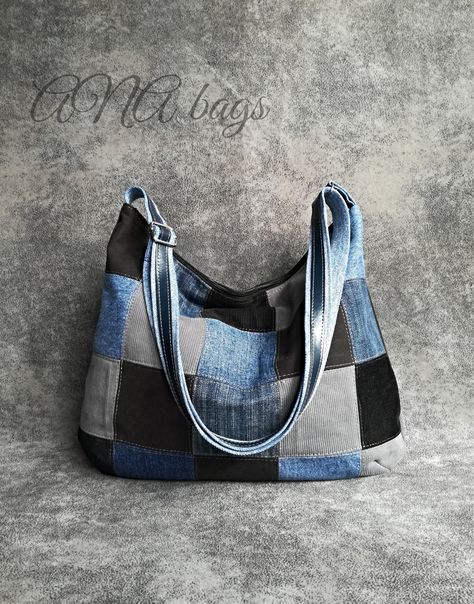 Jeans Handbag, Recycled Jeans Bag, Sac Tote Bag, Denim Handbag, Slouchy Hobo Bag, Bag Jeans, Upcycled Jeans, Bag Sewing Pattern, Jean Purse