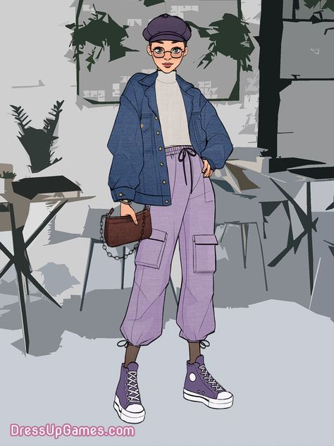 cargo pants with drawstring waist! platform hightops! jean jacket! mock turtleneck! whatever the heck that puffy hat is called! Cargo Outfit, Cropped Turtleneck, Mock Turtleneck, Drawstring Waist, Cargo Pants, Jean Jacket, High Tops, Fashion Inspo, Turtle Neck