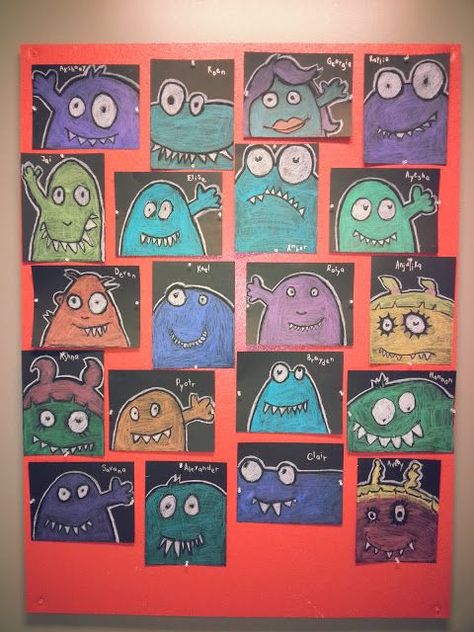 I have a super talented Art teacher colleague at my school who teaches the youngest students: Kindergarten and Grade 1. She always has fabulous art projects and I wanted to share some of her Halloween Halloween Art Ideas, Art 2nd Grade, Crafts Cheap, Classe D'art, Halloween Art Projects, October Art, 2nd Grade Art, Fall Art Projects, 3rd Grade Art