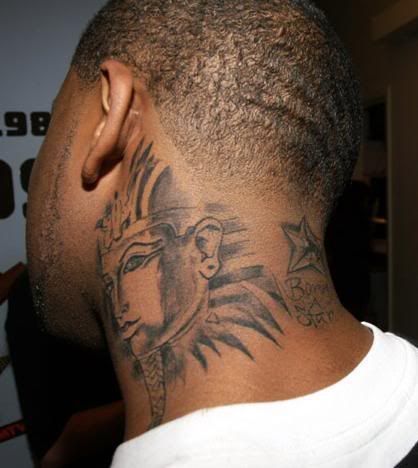 egyptian tattoos | Lower Back Tattoo: Neck Tattoos, Ancient Egypt and Born A Star Star Neck Tattoos, Chris Brown Neck Tattoo, Back Of Neck Tattoo Men, Back Tattoos Spine, Lower Back Tattoo Designs, Best Neck Tattoos, Side Neck Tattoo, Tattoo Neck, Girl Back Tattoos