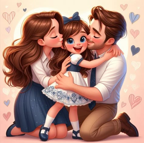 Father Daughter Photos, Monster Inc Birthday, Father Images, Cute Couple Dp, Mother Art, Daughters Day, Portrait Cartoon, Cute Images With Quotes, Family Cartoon