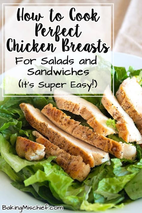 Baking Mischief, Freezing Cooked Chicken, Perfect Chicken Breast, Moist Chicken Breast, Moist Chicken, Ways To Cook Chicken, Salad With Chicken, Perfect Chicken, Meat Thermometer