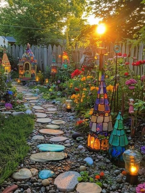 Mobile Home Garden, Whimsical Backyard, Garden Path Ideas, Diy Home Garden, Texas Garden, Sacred Garden, Path Ideas, Boho Garden, Garden Area