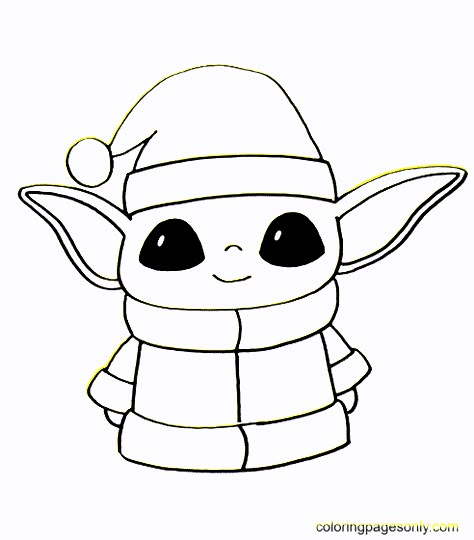 Cute Grogu Wallpaper, Star Wars Coloring Pages Printables Free, How To Draw Baby Yoda, Baby Yoda Navidad, Baby Yoda Dibujo, Baby Yoda Coloring Page, Yoda Coloring Page, Baby Yoda Painting, Baby Yoda Drawing