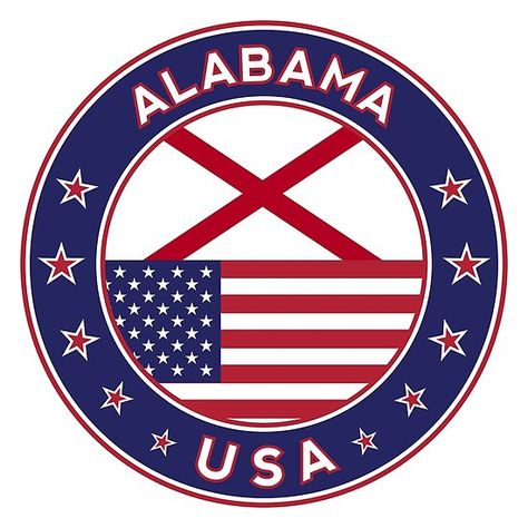 American Flag History, Alabama Flag, Stickers Usa, Usa Stickers, Sticker Luggage, Alabama Logo, Alabama T Shirts, Medieval Shields, White Bg