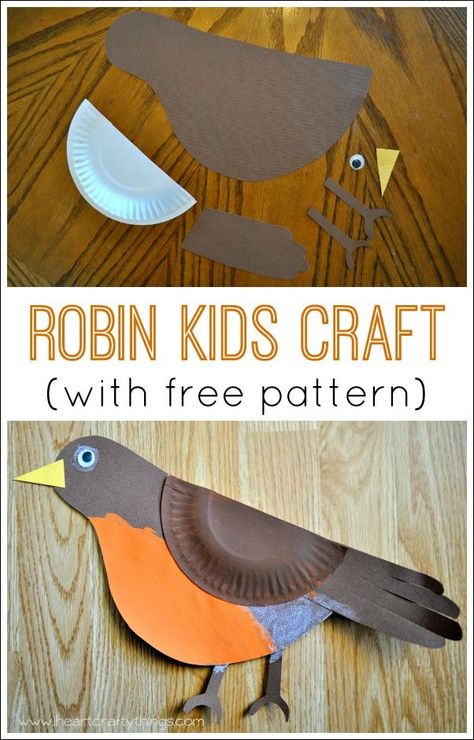 Learn about Robins and make this cute Robin Bird Kids Craft. Great spring craft for kids. Robin Craft, Bird Crafts Preschool, Birds For Kids, Bird Craft, Spring Craft, Spring Crafts For Kids, Robin Bird, Bird Crafts, Learn Crafts