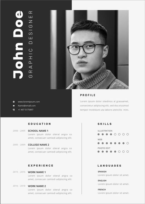 Architecture Cv Template, Resume Graphic Design Creative Cv, Cv Photo, Cv Template Minimalist, Design Cv Template, Modern Cv Template Free, Graphic Design Cv Professional Cv, Professional Resume Design, Template Black And White