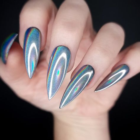 Polished Nails, Halloween Nails Easy, Negative Space Nails, Space Nails, Baby Blue Nails, Chrome Nail Powder, Easy Hair Cuts, Square Nail Designs, 30th Bday