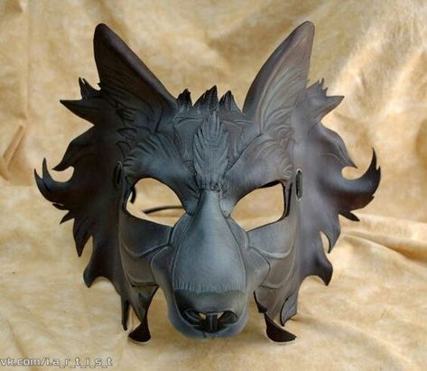 House Of Stark, Wolf Mask, Dire Wolf, House Stark, Leather Mask, Cool Masks, Leather Dye, Masks Art, Animal Masks