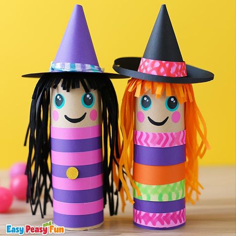 Arts And Crafts With Toilet Paper Rolls, Toilet Roll Halloween Decorations, Easy Crafts With Toilet Paper Rolls, Halloween Cute Crafts, Toilet Roll Halloween Crafts, Toilet Paper Halloween Crafts, Halloween Paper Roll Crafts, Craft With Toilet Rolls, Harvest Diy Crafts