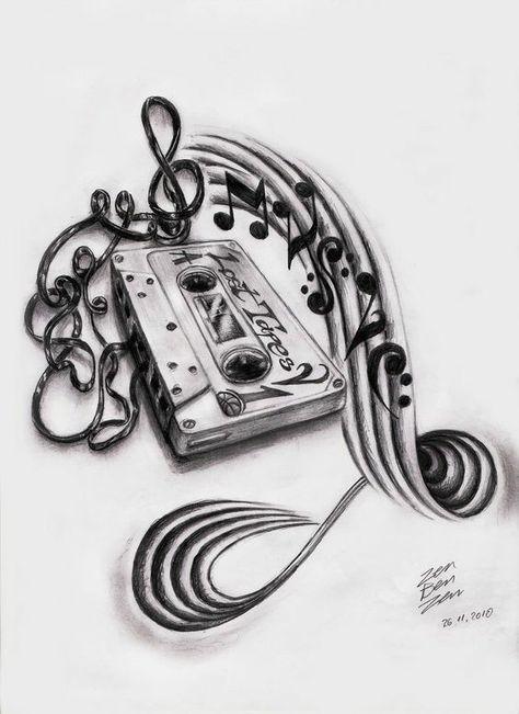 Stereo Tattoo, Cassette Tattoo, Tattoo Ideas Drawings, Notes Tattoo, Music Tattoo Ideas, Dj Tattoo, Bodysuit Tattoos, Music Tattoo Sleeves, Music Notes Tattoo