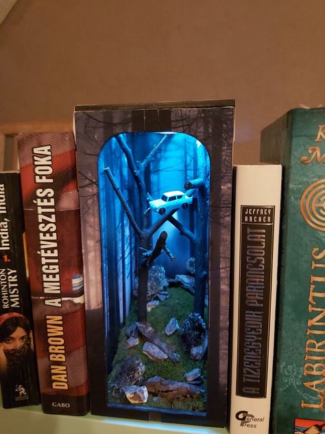 Winter Book Nook, Shoe Box Diorama Book Report, Diy Book Nook Harry Potter, Book Nook Twilight, Book Nook Shelf Insert Diy Harry Potter, Halloween Book Nook, Hunger Games Book Nook, Book Nooks Ideas, Alice In Wonderland Book Nook