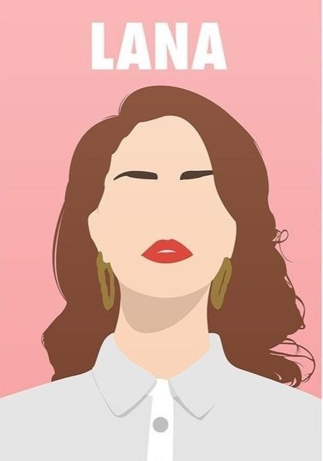 Lana Poster, Lana Del Rey Tattoos, Lana Del Rey Poster, Disney Silhouette Art, Lana Del Rey Art, Disney Silhouette, Digital Art Poster, Face Illustration, Record Art