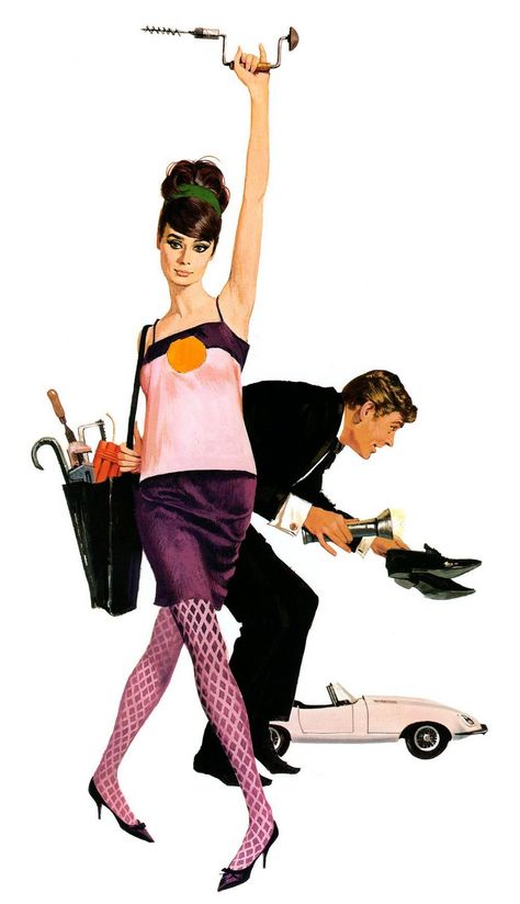 Key art by Robert McGinnis for HOW TO STEAL A MILLION, starring Audrey Hepburn and Peter O'Toole