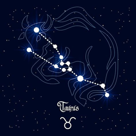 Taurus, constellation and zodiac sign on... | Premium Vector #Freepik #vector #zodiac-background #horoscope-background #zodiac-constellations #horoscope Zodiac Design Illustration, Taurus Star Constellation, Zodiac Constellation Art, About Taurus, Taurus Star Sign, Constellation Zodiac Signs, Cosmic Universe, Taurus Art, Horoscope Art