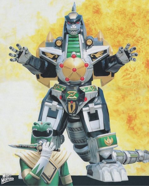 Green Ranger & Dragonzord Green Ranger Dragon Zord, Power Rangers Dragonzord, Lord Drakkon, Twin Dragons, Original Power Rangers, Green Power Ranger, White Ranger, Power Rangers Megazord, Tommy Oliver