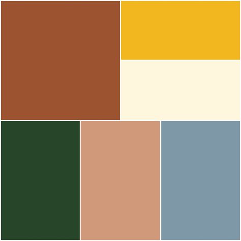 Blue Yellow Rust Color Palette, Emerald Mustard Color Palettes, Mustard Sage Color Palettes, Mustard Complementary Colors, Mustard Rust Blue Living Room, Mustard Yellow Complementary Colors, Mustard And Sage Color Palette, Burnt Orange Mustard Color Palette, Color Palette With Mustard Yellow