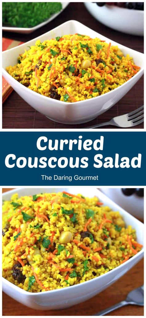 Curried Couscous Salad Feta Tart, Curried Couscous, Couscous Salad Recipes, Couscous Salat, Salad With Feta, Dinner Side, Couscous Recipes, Salad Pasta, Lemon Vinaigrette