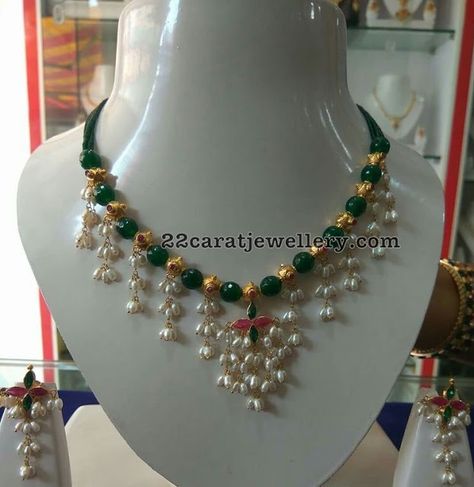 Green Jades Rice Pearls Choker Pearls Choker, Rice Pearls, Black Beads Mangalsutra Design, Pearl Jewelry Design, Gold Jewelry Simple Necklace, Pearl Necklace Designs, Gold Necklace Indian Bridal Jewelry, Beaded Necklace Designs, Gold Jewelry Stores