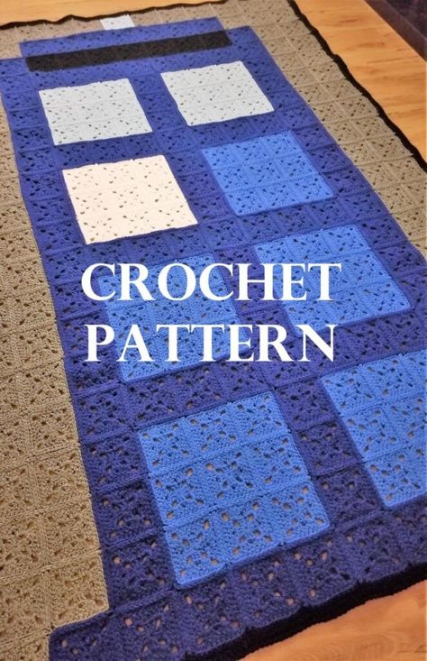 Crochet Tardis, Doctor Who Crochet, Doctor Who Crafts, 2023 Crochet, Craft Crochet, Crocheting Ideas, Pixel Crochet, Crochet Dragon, Knitting Gauge