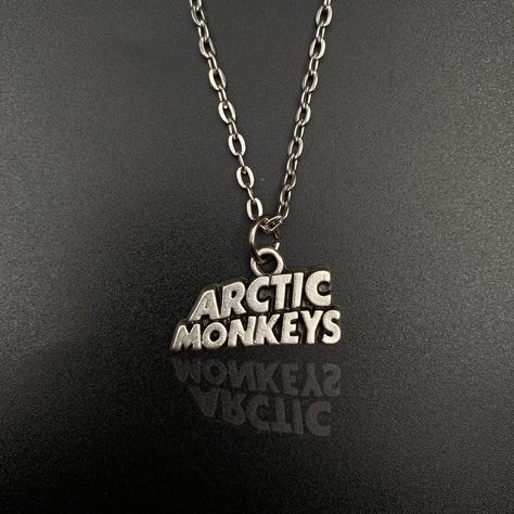 Rock Band Arctic Monkeys Men Women Music Necklace Rock Band Music Art Jewelry Triforce Necklace, Arctic Monkeys Logo, Zelda Necklace, The Arctic Monkeys, Free Gif, Men Necklaces, Necklaces Boho, Monkey Logo, Music Necklace