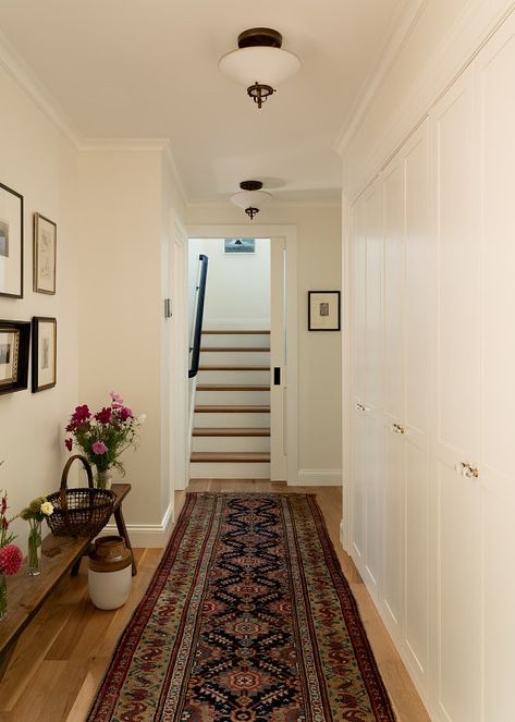 Victorian Farmhouse Offers a Simple Glimpse into Beautiful Comfort 1900s Farmhouse Interior, Small Victorian Home, Victorian Farmhouse Interior, Victorian Hallway Ideas, Victorian Home Remodel, Victorian Entryway, Modern Victorian Farmhouse, Pale Blue Bedrooms, Transitional French Country