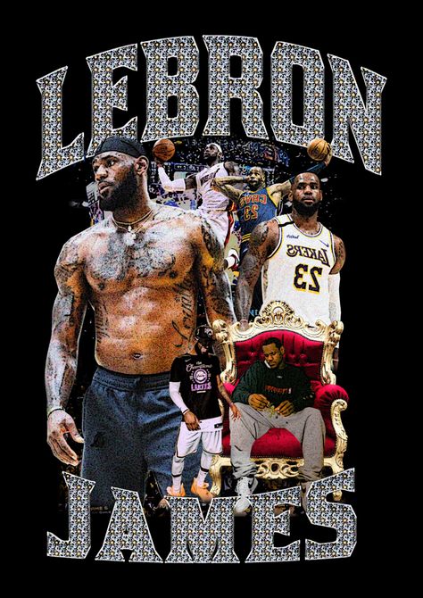 Lebron James Graphic Design, Nba T Shirt Design, Nba Design Graphics, Nba Tshirt Design, 90s Shirts Graphic Tees, Vintage Tshirt Design, Retro Shirt Design, Minimal Shirt Design, Vintage Shirt Design