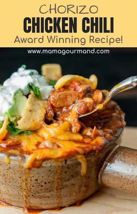 Best Chicken Chili, Best Chicken Chili Recipe, Chorizo Chili Recipe, Chicken Chili Recipes, Sauce Chorizo, Chorizo Chicken, Chorizo Chili, Chicken Chorizo, Chorizo Recipes