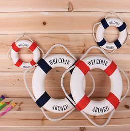 New Fashion Welcome Aboard Nautical Lifebuoy Ring Wall Hanging Home Decoration. Nautical Hallway, Buoy Decor, Nautical Ideas, Life Buoy, Lobster Buoys, Cheap Wall Stickers, Mediterranean Style Home, Boat Wall, Life Preserver