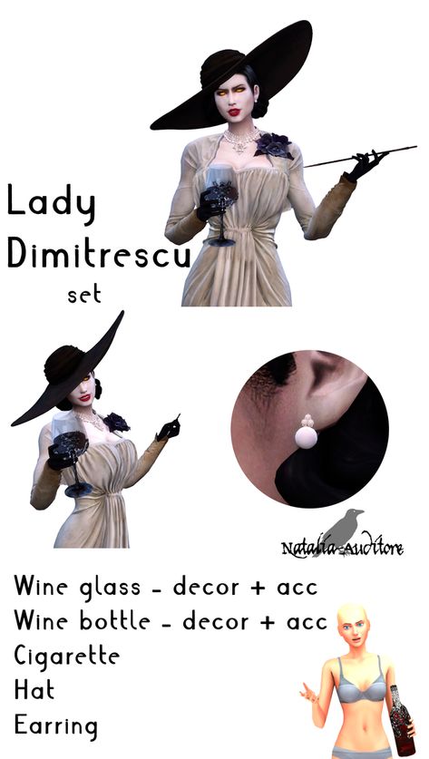 Lady Dimitrescu SET | Natalia-Auditore on Patreon Resident Evil 8, Lady Dimitrescu, Pelo Sims, Sims 4 Expansions, Play Sims, Sims 4 Gameplay, Sims 4 Dresses, Sims 4 Characters, Sims 4 Collections