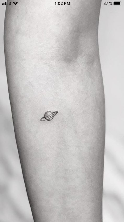 Small Jupiter Tattoo, Saturn Tattoo Fine Line, Saturn Sleeping At Last Tattoo, Alien Minimalist Tattoo, Saturn Planet Tattoo, Love You To The Moon And To Saturn Tattoo, Small Saturn Tattoo, Saturn Tattoo Minimalist, Planets Tattoo