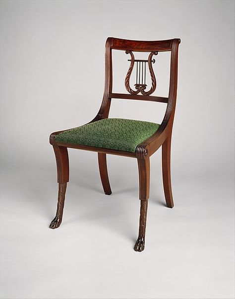 Side Chair, 1810-1820, New York. Duncan Phyfe Chairs, History Of Furniture, Piano Pieces, Chair Classic, Duncan Phyfe, Museum New York, Chair Aesthetic, Chair Makeover, American Furniture