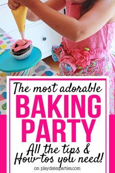 Does your kid love to bake? Find out how to throw an amazing baking birthday party including birthday party games, birthday party decorations, and DIY party decor crafts. #bakingparty #kidsparties #DIYpartydecor #pdpcelebrates Kids Baking Party, Baking Birthday Party, Kids Cooking Party, Baking Birthday Parties, Cupcake Decorating Party, Cake Decorating Party, Baking Theme, Cupcake Birthday Party, Birthday Baking