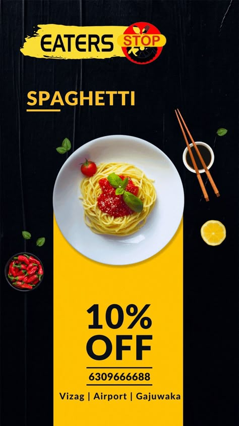 Spaghetti 🍝 Now get 10% off on this Delicious Classic Italian Pasta Dish "Spaghetti 🍝" at the Eaters Stop Restaurant Our restaurant serves up the Sensational Spaghetti dish for the Dinner #spaghetti #spaghettibolognese #spaghettiwestern #restaurantfood #restaurantlife #foodporn Spaghetti Advertising, Pasta Poster Design, Pasta Ads, Pasta Advertising, National Spaghetti Day, Dinner Spaghetti, Classic Italian Pasta, Pasta Restaurants, Product Advertising