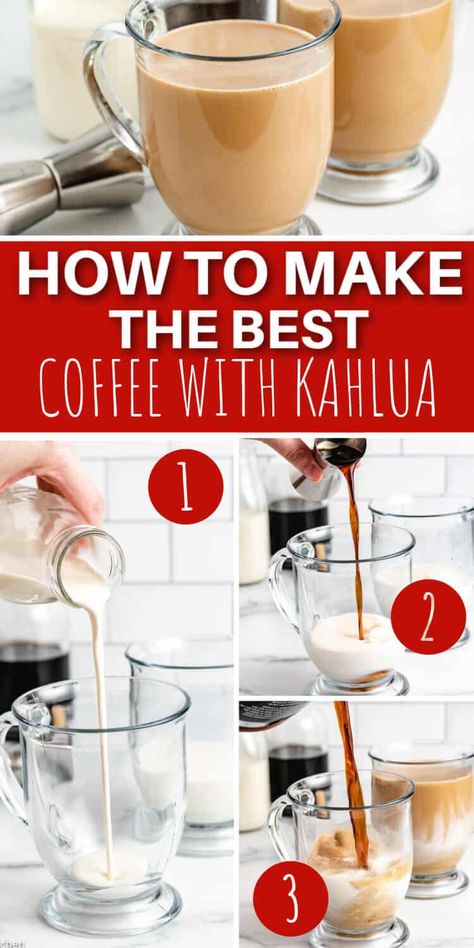 Drinks With Kahlua, Kahlua Coffee Drinks, Coffee With Kahlua, Kahlua Drinks, Kahlua Coffee, Kahlua Recipes, Hot Coffee Drinks, Frosted Coffee, Peppermint Latte