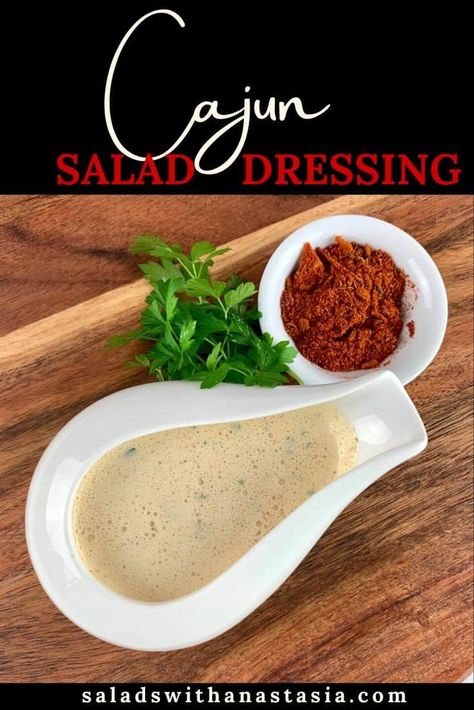 Add some spice to your salads, grilled meats and roasted veg with our delightfully creamy homemade Cajun Salad Dressing. Creole Dressing, Cajun Salad Dressing, Cajun Salad, Cajun Dressing, Cajun Ranch, Desserts Dips, Cajun Chicken Salad, Nara Smith, Cajun Christmas