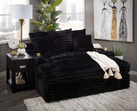 Item Name: 4500-Onyx Black 66"w x 66"d x 38"h Stainless steel cupholders are located on each of the arm rests to help keep a beverage close at hand. You can even charge some of your favorite devices with USB and USB-C ports. Versace Interior, Daybed Headboard, Furniture Promotion, Double Chaise, Adjustable Beds, Kids Bedroom Furniture, Living Room Inspo, Ashley Furniture, Dining Room Sets