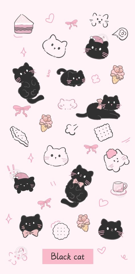 1/2 Lockscreen Chat Wallpaper Whatsapp, Aesthetic Paper, Cute Desktop Wallpaper, Cute Cat Wallpaper, Sanrio Wallpaper, Rainbow Wallpaper, Cute Simple Wallpapers, Cute Black Cats, Kitty Wallpaper