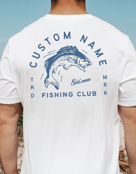 Custom Fishing T-shirt, Personalized Unisex Printed Tee, for Dad Father Husband Boyfriend Outdoorsman Angler Boater, Fishing Club Fish Shirt Design, Fish Graphic Design, Angel T Shirt, Fishing T Shirts, Fishing Shirts, Days Out, Short Sleeve Tee, Soft Fabrics, Custom Print