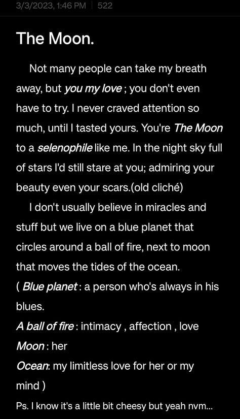 Moon Paragraph, Writing Therapy Quotes, Deep Love Poetry For Him, Moon Drawings Aesthetic, Selenophile Aesthetic, Moon Thoughts, Moon Selenophile, Love Notes Aesthetic, Deep Love Poems