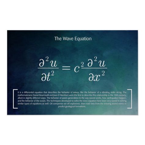 Growth Poster, Transformations Math, Wave Equation, Physics Formulas, Population Growth, General Relativity, Sound Words, Differential Equations, Reading Data